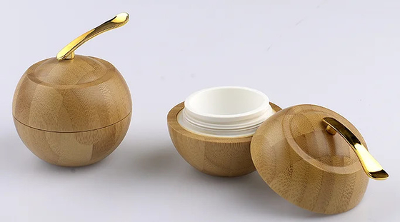 Garrafas de cosméticos vazias frascos de creme com espátula prateada 50g capacidade em forma de maçã