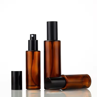30 ml 50 ml 80 ml 100 ml Ambar Botões de bomba de vidro cosmético Botão de spray recarregável
