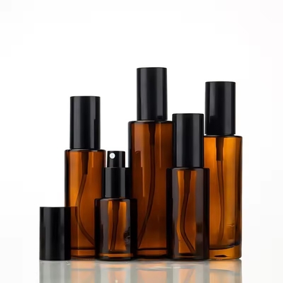 30 ml 50 ml 80 ml 100 ml Ambar Botões de bomba de vidro cosmético Botão de spray recarregável
