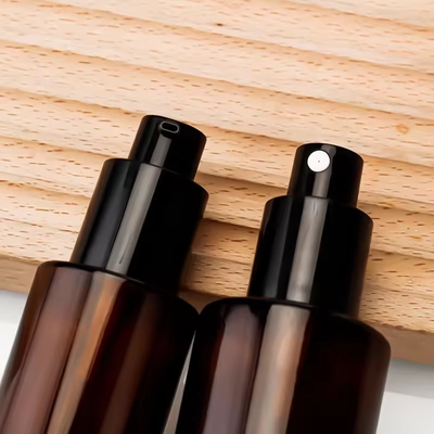 30 ml 50 ml 80 ml 100 ml Ambar Botões de bomba de vidro cosmético Botão de spray recarregável