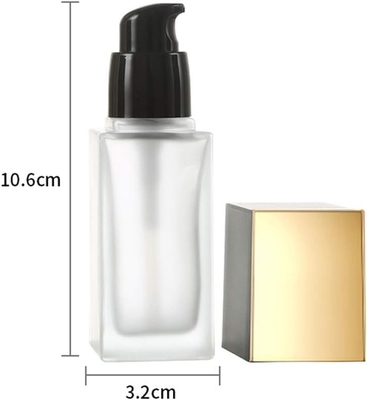 Gold Liden 1 oz/30 ml Garrafas cosméticas de vidro congelado de design portátil à prova de vazamento