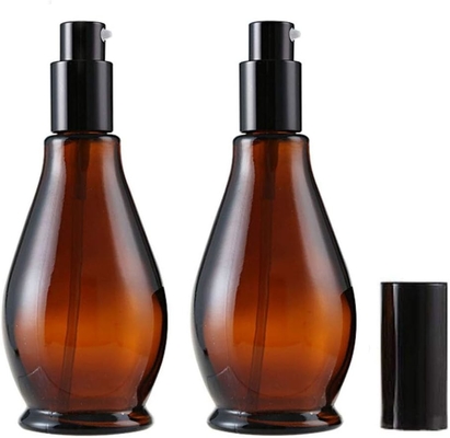 100 ml de frascos de vidro de âmbar para viagens, bombas de creme cosmético, frascos para dispensadores de água, recipientes