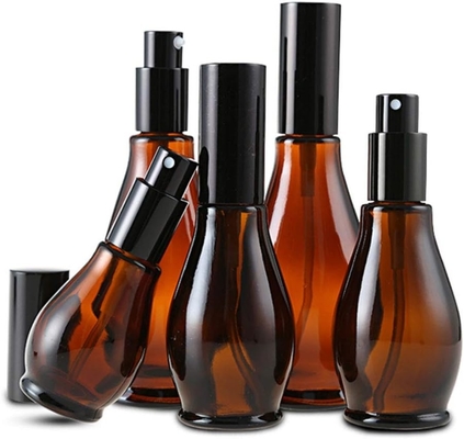 100 ml de frascos de vidro de âmbar para viagens, bombas de creme cosmético, frascos para dispensadores de água, recipientes