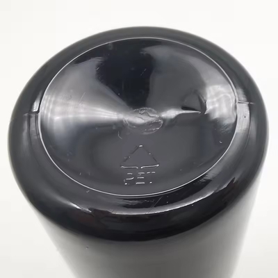 Botão de spray cosmético de plástico preto e brilhante de 50 ml PET com cabeça fina de spray preta