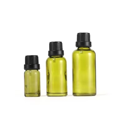 10 ml 15 ml 30 ml Redutor de Orifício Verde de Azeitona Óleo Essencial Garrafa de vidro com tampa