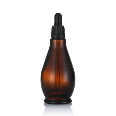 Garrafas vazias de óleo essencial marrom mate recarregáveis com tampa do conta-gotas 30 ml 50 ml