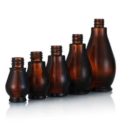 Garrafas vazias de óleo essencial marrom mate recarregáveis com tampa do conta-gotas 30 ml 50 ml