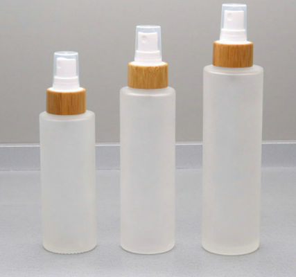 100ml geou a garrafa de vidro com os cuidados com a pele cosméticos do recipiente do tonalizador da bomba de bambu