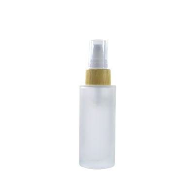 100ml geou a garrafa de vidro com os cuidados com a pele cosméticos do recipiente do tonalizador da bomba de bambu