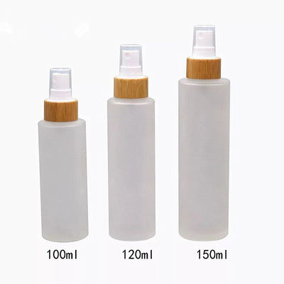 100ml geou a garrafa de vidro com os cuidados com a pele cosméticos do recipiente do tonalizador da bomba de bambu