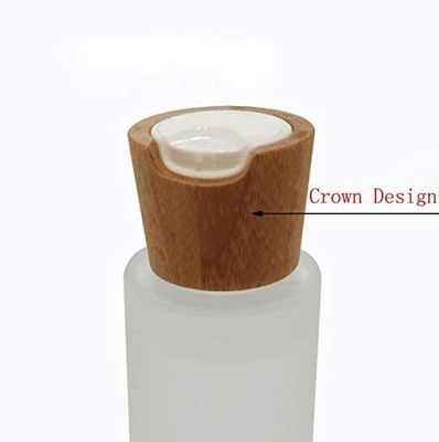 20/410 de frasco cosmético da tampa de bambu cosmética 20mm de vidro das garrafas 100ml