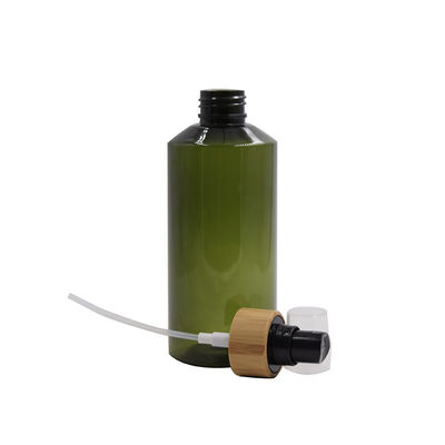 10ml verde-oliva 5,5&quot; orgânico garrafas vazias pequenas do pulverizador do frasco 20/410 cosmético de bambu da tampa
