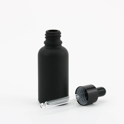 garrafas de óleo essencial Matte Black With Dropper Frosted de 5ml 10ml 15ml