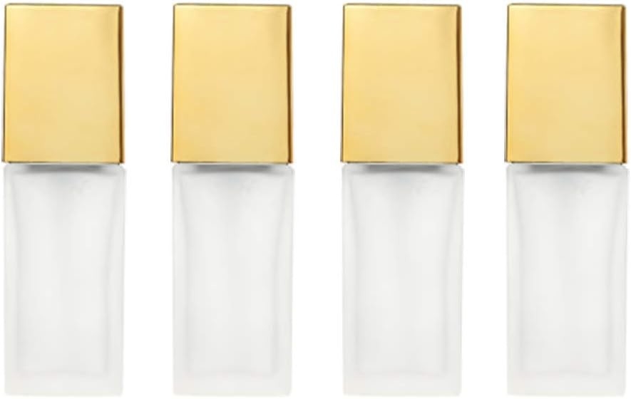 Gold Liden 1 oz/30 ml Garrafas cosméticas de vidro congelado de design portátil à prova de vazamento